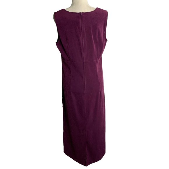 Vintage 90s Sag Harbor Suit Dress 12 Purple Sleeveless Zip Button Up Jacket - Picture 7 of 9